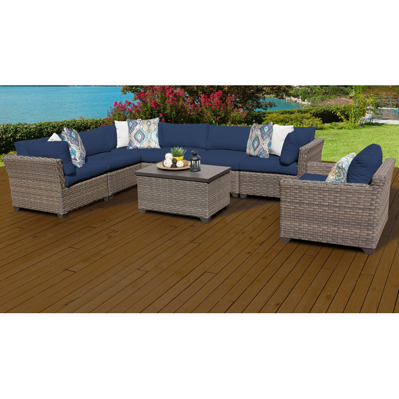 Sol 72 Outdoor™ Rochford 8 Piece Sectional Seating Group with Cushions